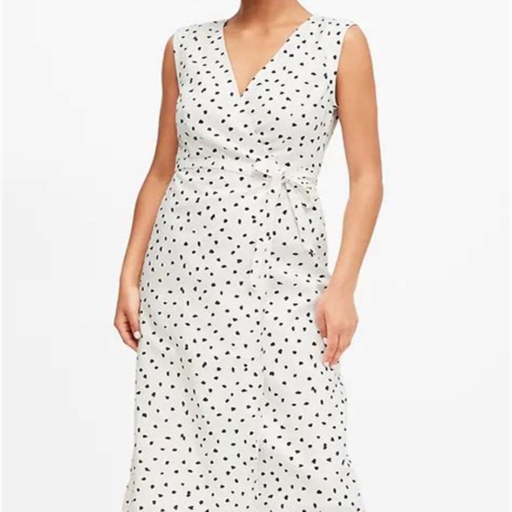Banana Republic Petite Linen-Cotton Wrap Dress